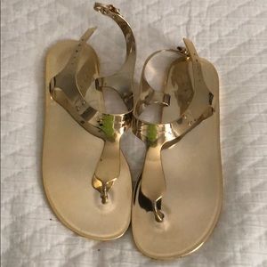 Michael Kors gold jelly shoes